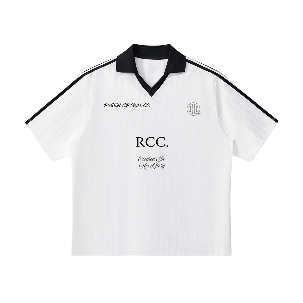 Contrast Collar Striped Soccer Jersey