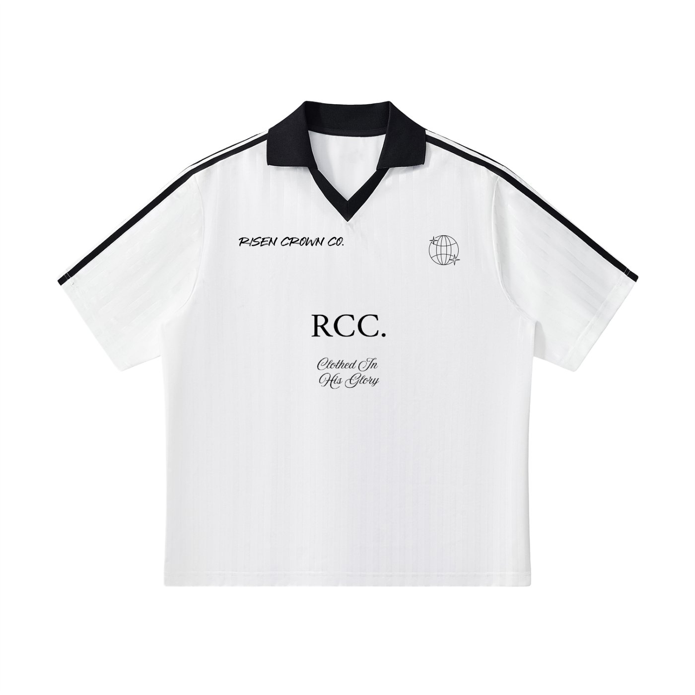 Contrast Collar Striped Soccer Jersey